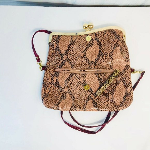 Jessica Simpson Cross Body Clutch Bag Wine & Pink - Picture 3 of 8